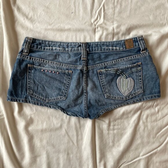 Guess Vintage Y2K Micro Booty Shorts with Heart Embroidery and Dot embllishments - Picture 2 of 9